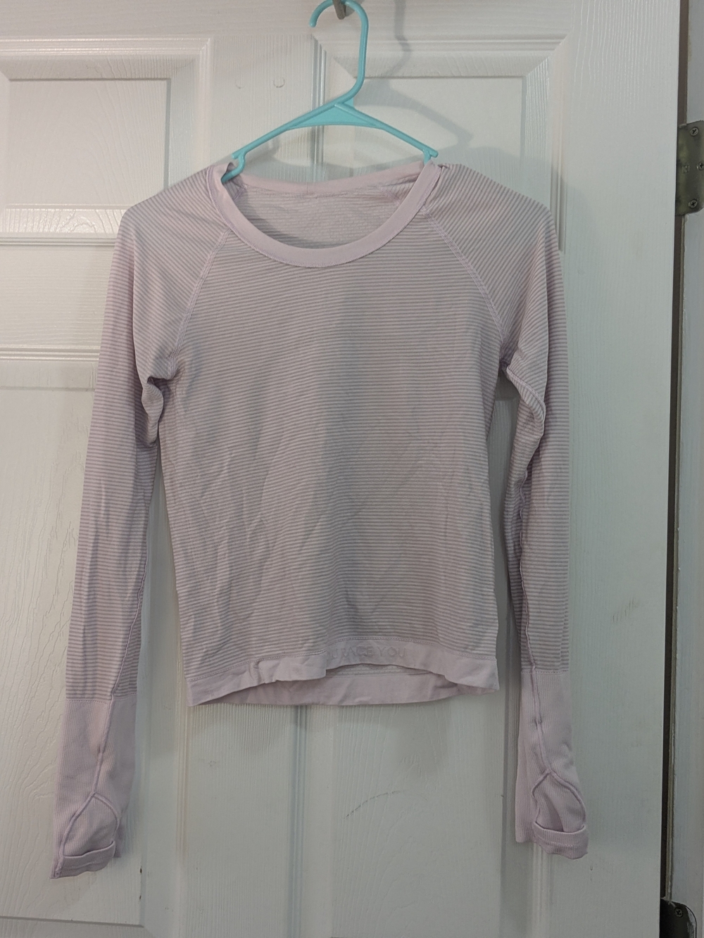 lululemon athletica Swiftly Tech Light Pink Striped Long-Sleeve Crew